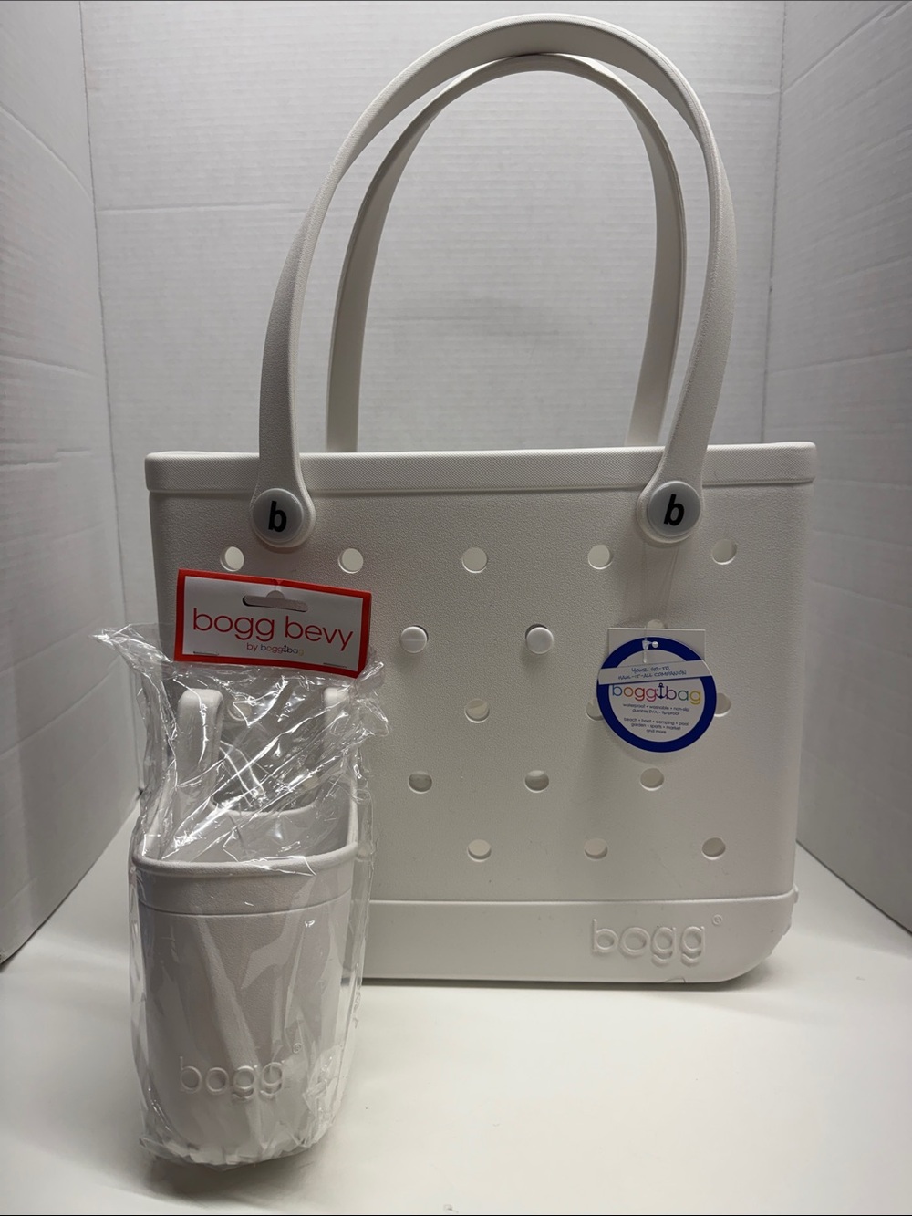 Bogg Tote Baby Bag Purse Waterproof Lightweight Rubber + Bevy Shore White New